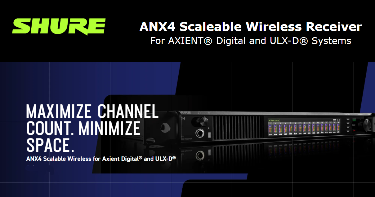 New at Talamas! Shure AXN4: Scaleable Wireless Receiver