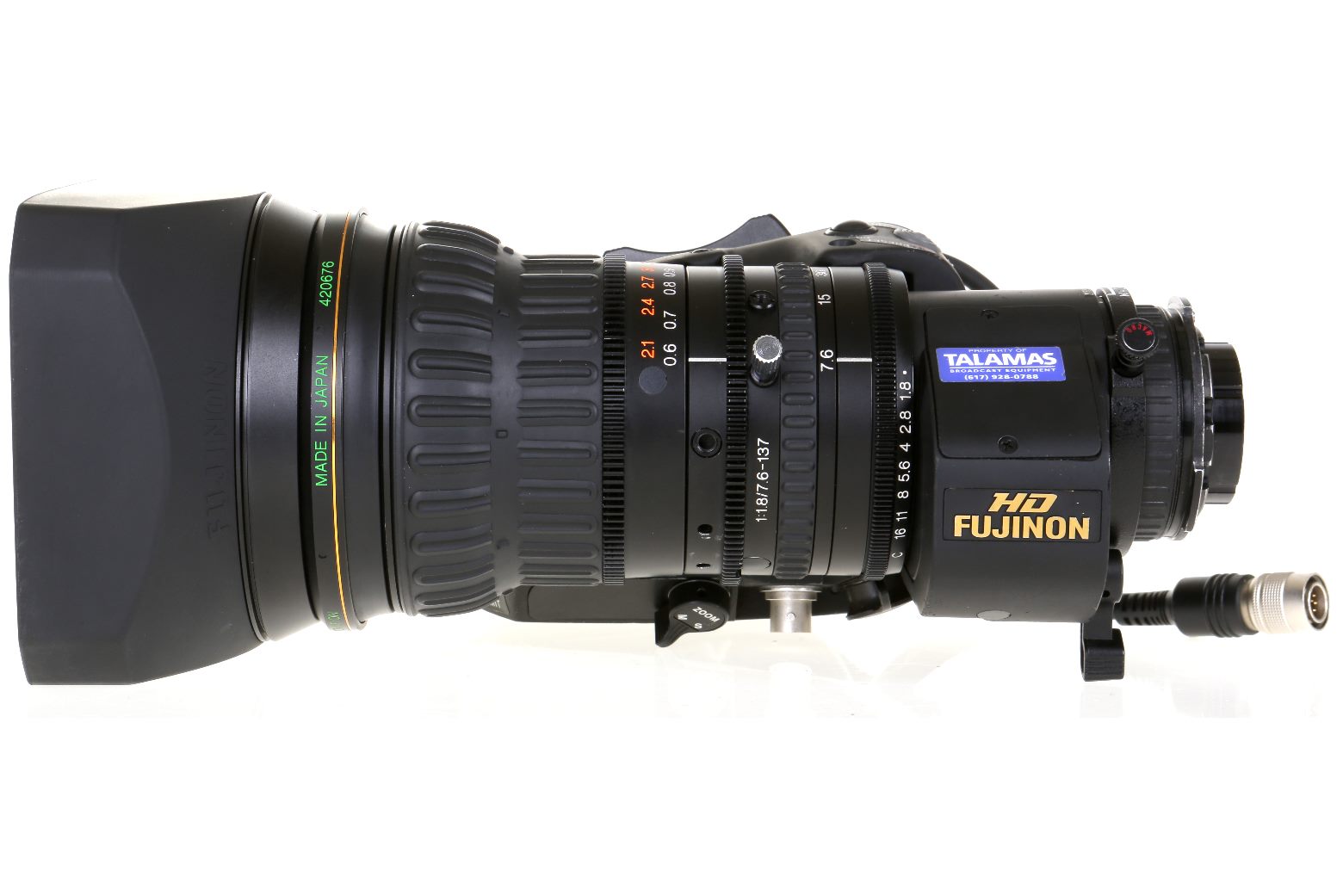 Fujinon HA18X7.6 BERD HD – Clap Image – Location de matériel vidéo