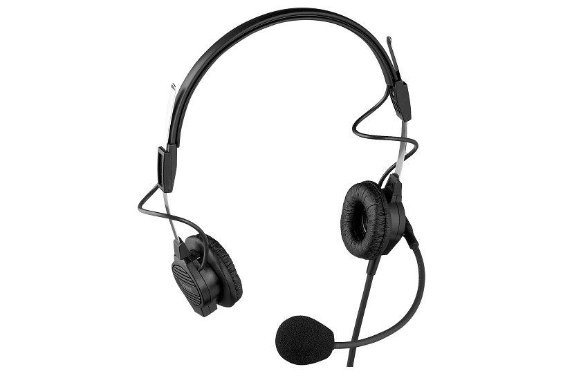 Telex PH-44R light weight dual-sided headset with flexible dynamic boom mic, A4M Connector