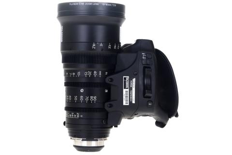 Cabrio 19-90mm T2.9 Zoom Lens side, Cabrio 19-90mm T2.9 Zoom Lens front, Fujinon Cabrio 19-90mm T2.9 Zoom Lens rear view, Fujinon Cabrio 19-90mm T2.9 Zoom Lens top view