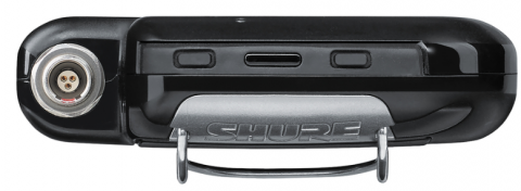 Shure ADX1M, Shure Micro Bodypack Transmitter, Shure Micro Bodypack Transmitter Back view, Shure ADX1M Micro Bodypack Transmitter Back view