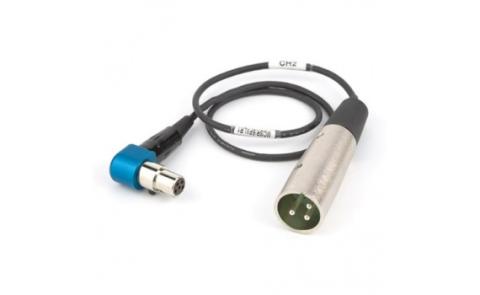 Audio cable for SR-type receiver, rotatable right angle TA5 to 3-pin male XLR. Audio cable for SR-type receiver, rotatable right angle TA5 to 3-pin male XLR.