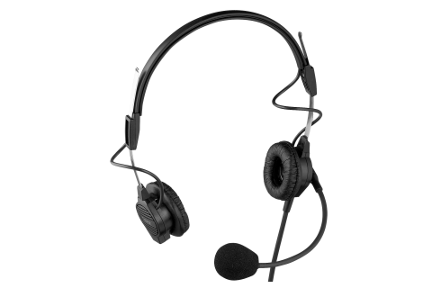 Telex PH 44 Light Weight Dual Sided Headset with Flexible Dynamic Boom Mic, A4F Connector