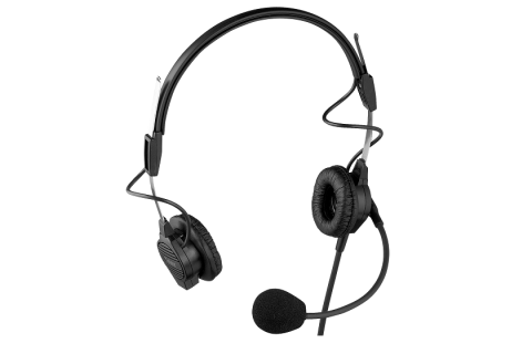 Telex PH-44R light weight dual-sided headset with flexible dynamic boom mic, A4M Connector