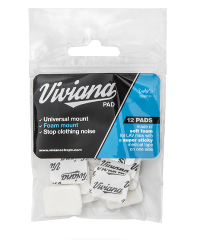 Viviana Pad VPW Foam, VPW Foam Mount for Lavalier (12-Pack) - White
