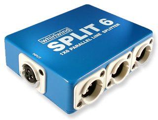 Whirlwind Splitter - Line level, 1 XLRF in, 6 XLRM parallel outs Whirlwind Splitter - Line level, 1 XLRF in, 6 XLRM parallel outs