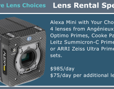 Alexa Mini Lens Rental Special