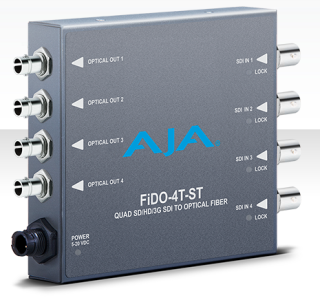 AJA FiDO-4T-ST 4-Channel 3G-SDI to Single-Mode ST Fiber Transmitter