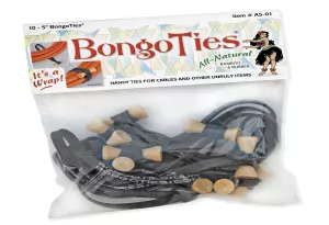 Bongo Ties 5" Elastic Ties 10 Pack, Black, Bongo Ties 5" Elastic Cable Ties 10 Pack, Black