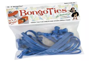 Bongo Ties 5" Elastic Ties 10 Pack, Azure