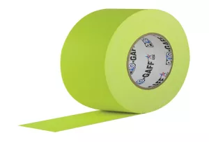 Visual Departures Professional Gaffer Tape, 2" x 55 Yards, Fluorescent Yellow